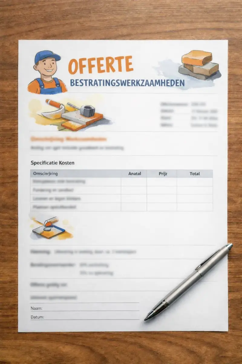 Stratenmaker Eindhoven offerte en prijs per m2